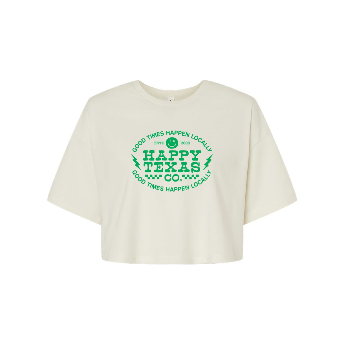 Green Texas Crop Tee