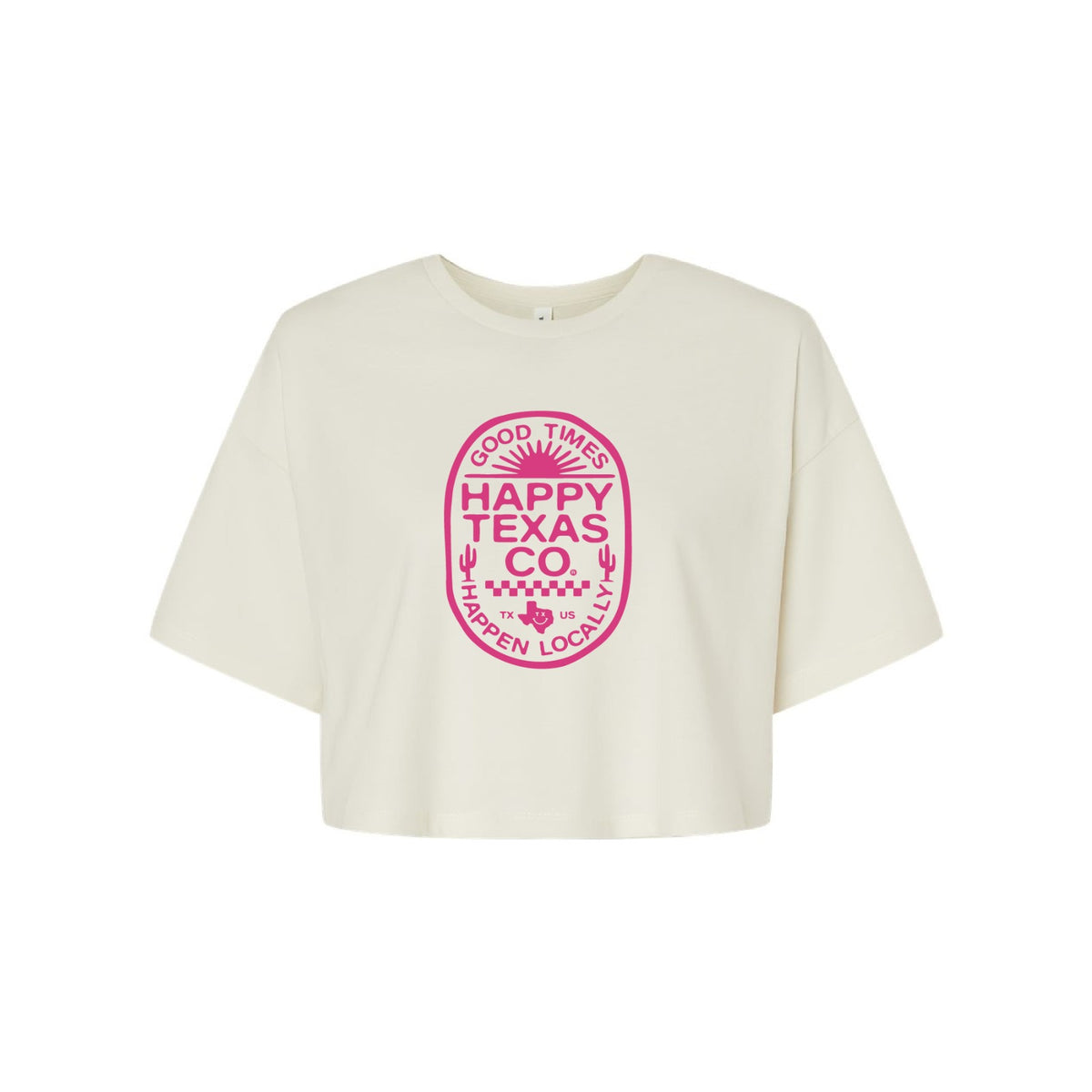 Hot Pink Texas Crop Tee